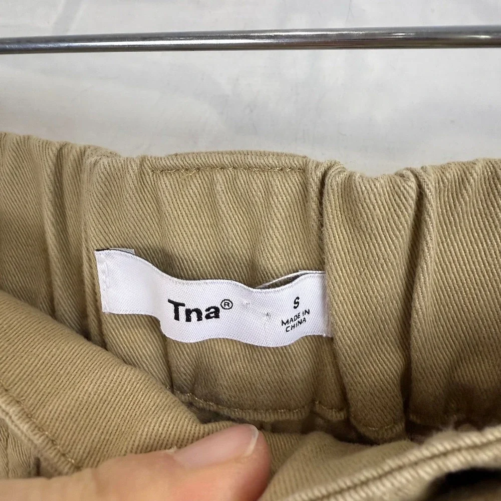 TNA‎ ARITZIA Tan Cargo Jogger Pants Zip Pockets WOMEN Small TWILL UTILITY